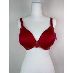 Soma 32DDD red‎ lace vanishing back fc lace trim underwire bra seamless back